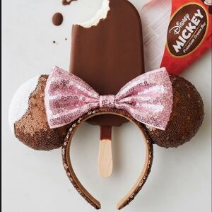 Disney Parks Chocolate Mickey Ice Cream Bar Ears Exclusive Headband
